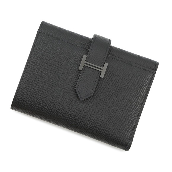 Hermes Hermès Tri-fold Wallet, Bearn Combination, Black, Black Hardware, Epso... - Picture 1 of 13